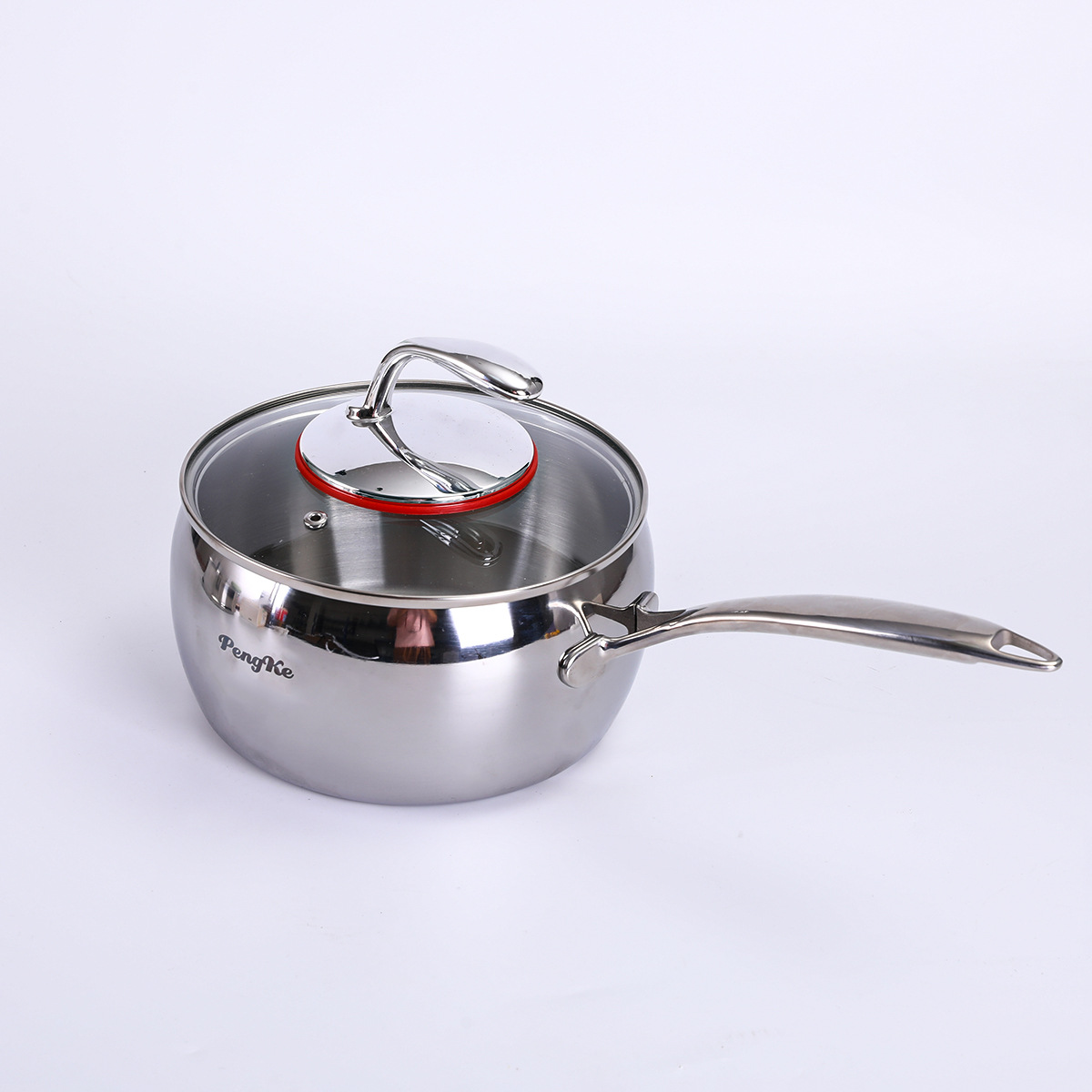 316 stainless steel milk pot, home warm milk instant noodle stewing pot, baby food pot, Japanese snow flat pot, large belly soup pot in stock Specification image