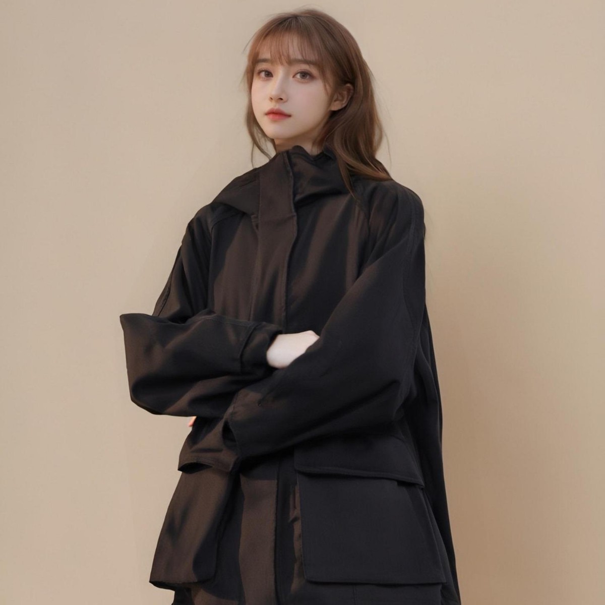 2025年新款冲锋衣女款连帽设计三防户外运动上衣春装