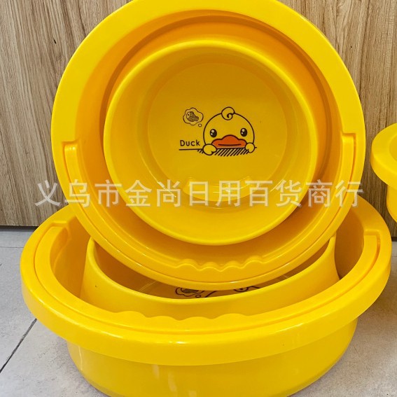 小黄鸭水桶便携式可折叠水桶学生宿舍家用车载户外加厚大小号水桶详情图2