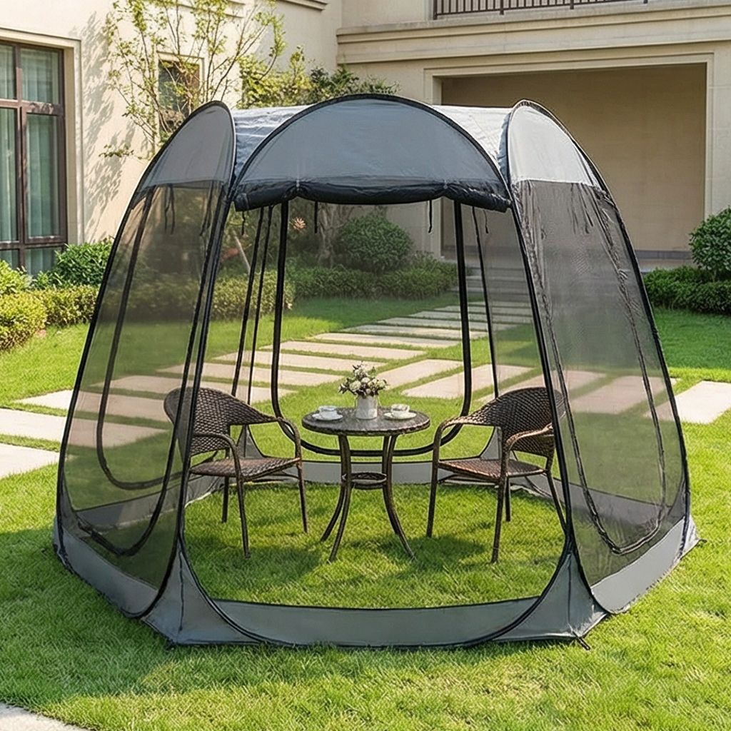 New courtyard mosquito-proof tent without installation, outdoor camping and fishing net tent, summer ventilation and shading tent details Picture