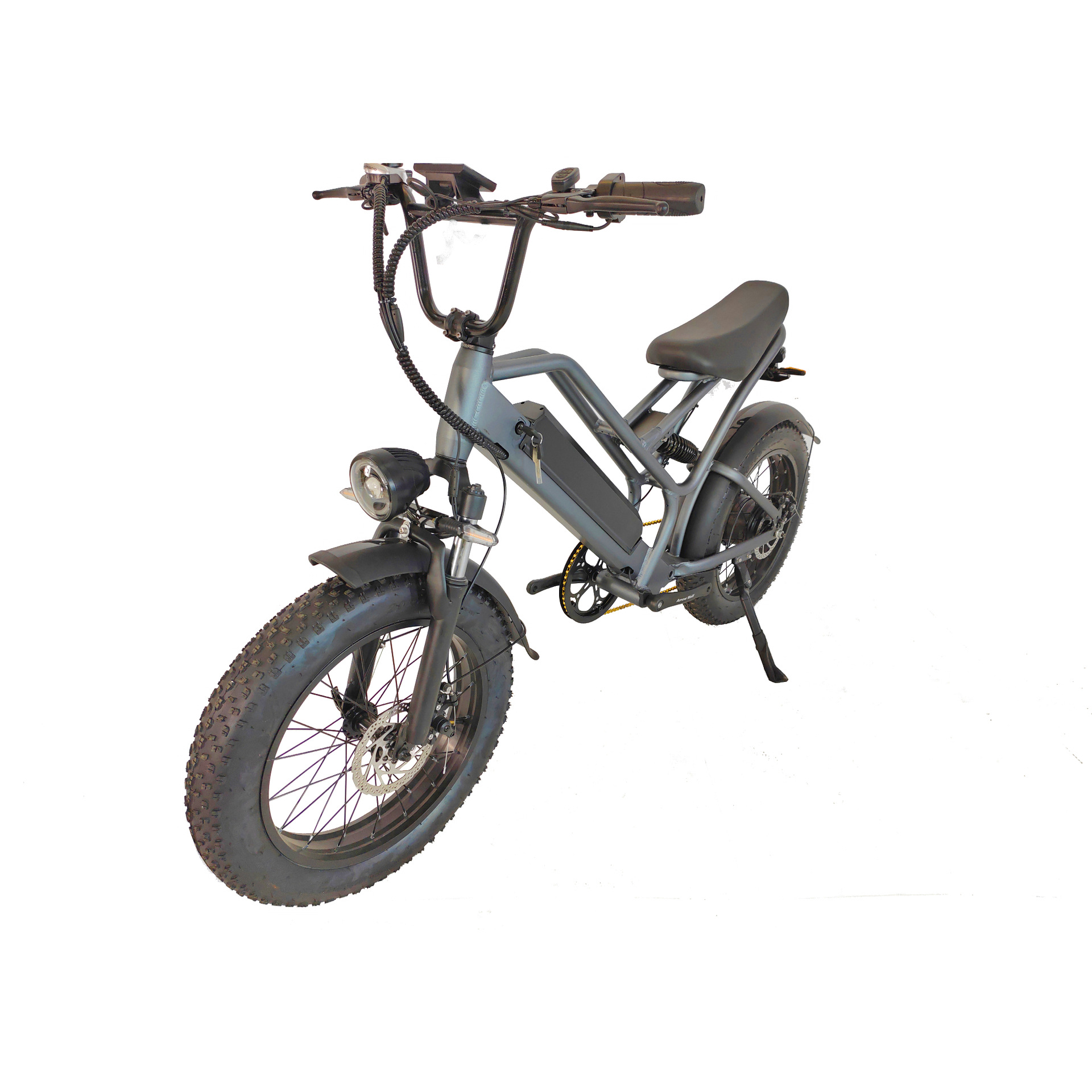 Electric bicycle double-shoulder front fork shock absorption, electric bicycle frame design, electric bicycle towing bracket details Picture