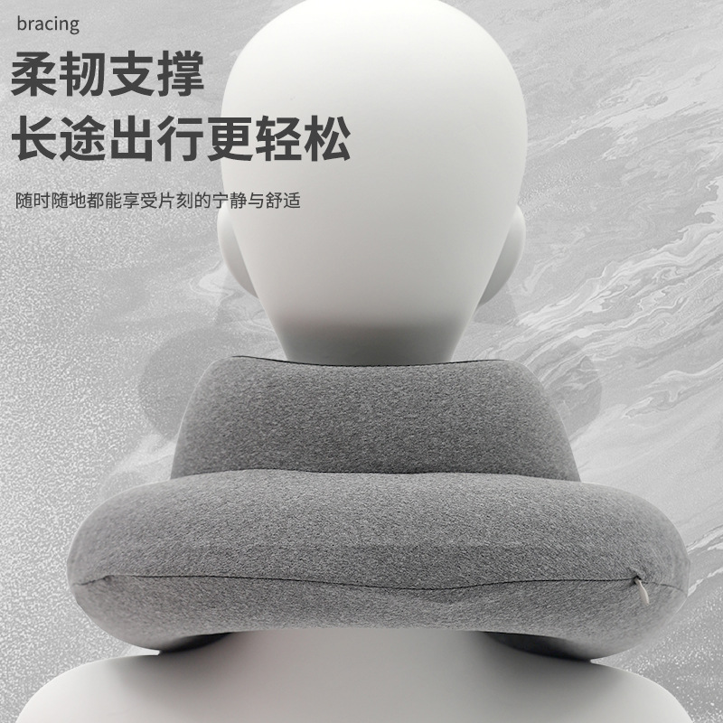 Simple and modern cationic U-shaped pillow, Kanglewu double-layer compression inflatable neck pillow gift box set travel neck pillow Specification image