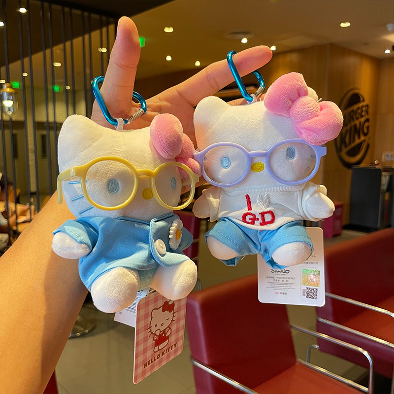 新款可爱hellokitty小挂件毛绒玩偶正版Kitty公仔布娃娃包包挂件产品图