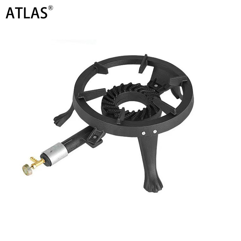 Commercial high-intensity gas stove, cast iron single-head stove, windproof stove, wild outlet gas stove, high-intensity energy-saving high-power stove details Picture