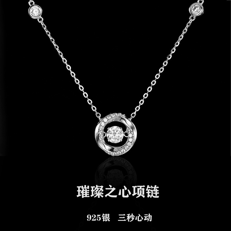 Pure silver necklace for women, 2026 new three-second heartbeat collarbone chain, light luxury and niche design sense, the same style of necklace Application Scenario