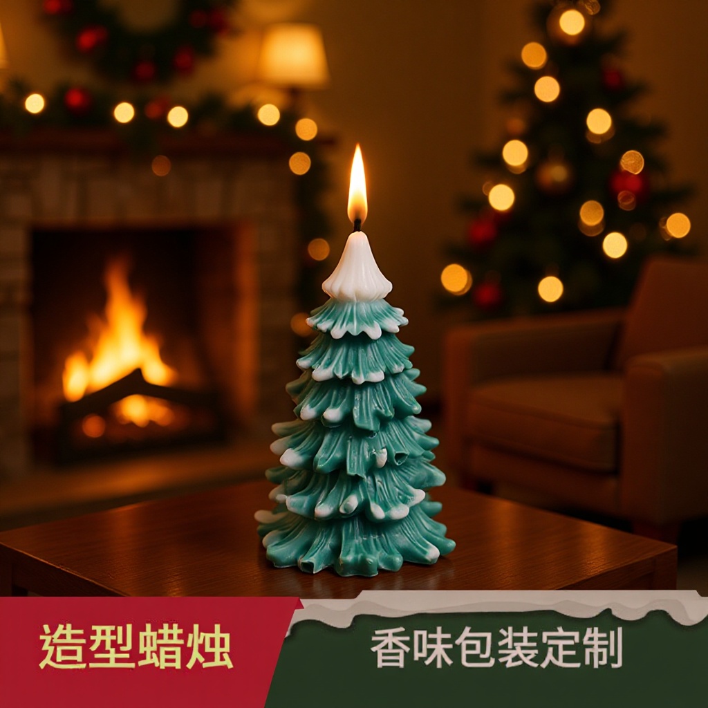 跨境圣诞蜡烛礼品摆件生日派对伴手礼圣诞树香薰蜡烛礼盒套装搭配