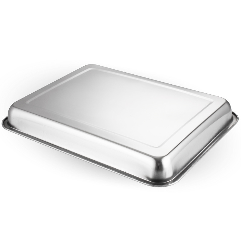 05 thick 4.8 deep stainless steel square plate tray with perforated depth, hotel tableware, rectangular barbecue rice plate and tea tray Application Scenario
