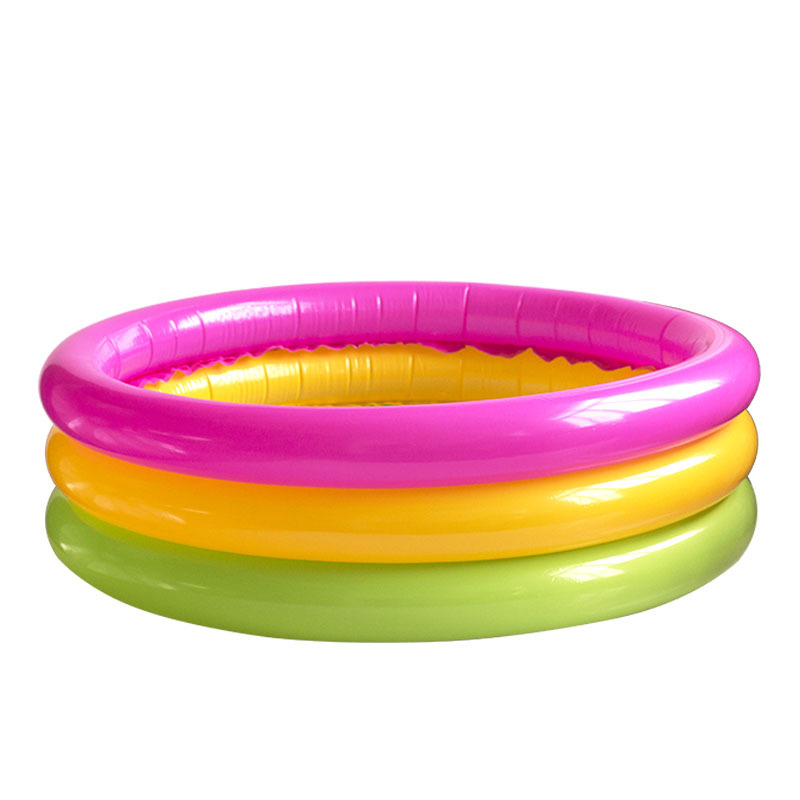 芳达三色彩虹水池充气圆形游泳池60cm儿童戏水娱乐游戏池厂家直供白底实物图