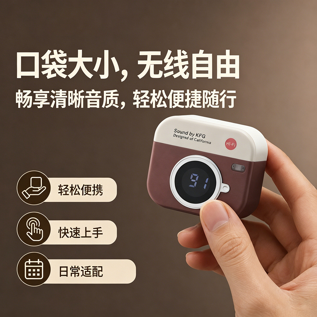 LXDZ新款2026复古相机蓝牙耳机无线高颜值降噪续航通用一件起批
