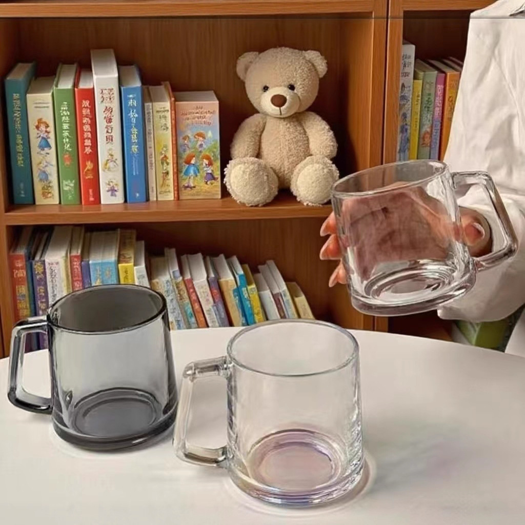 Simple ins acristalamiento manijas de vidrio vasos de cerveza tazas de color dazzle tazas de leche tazas de té de agua vasos de bebida Application Scenario