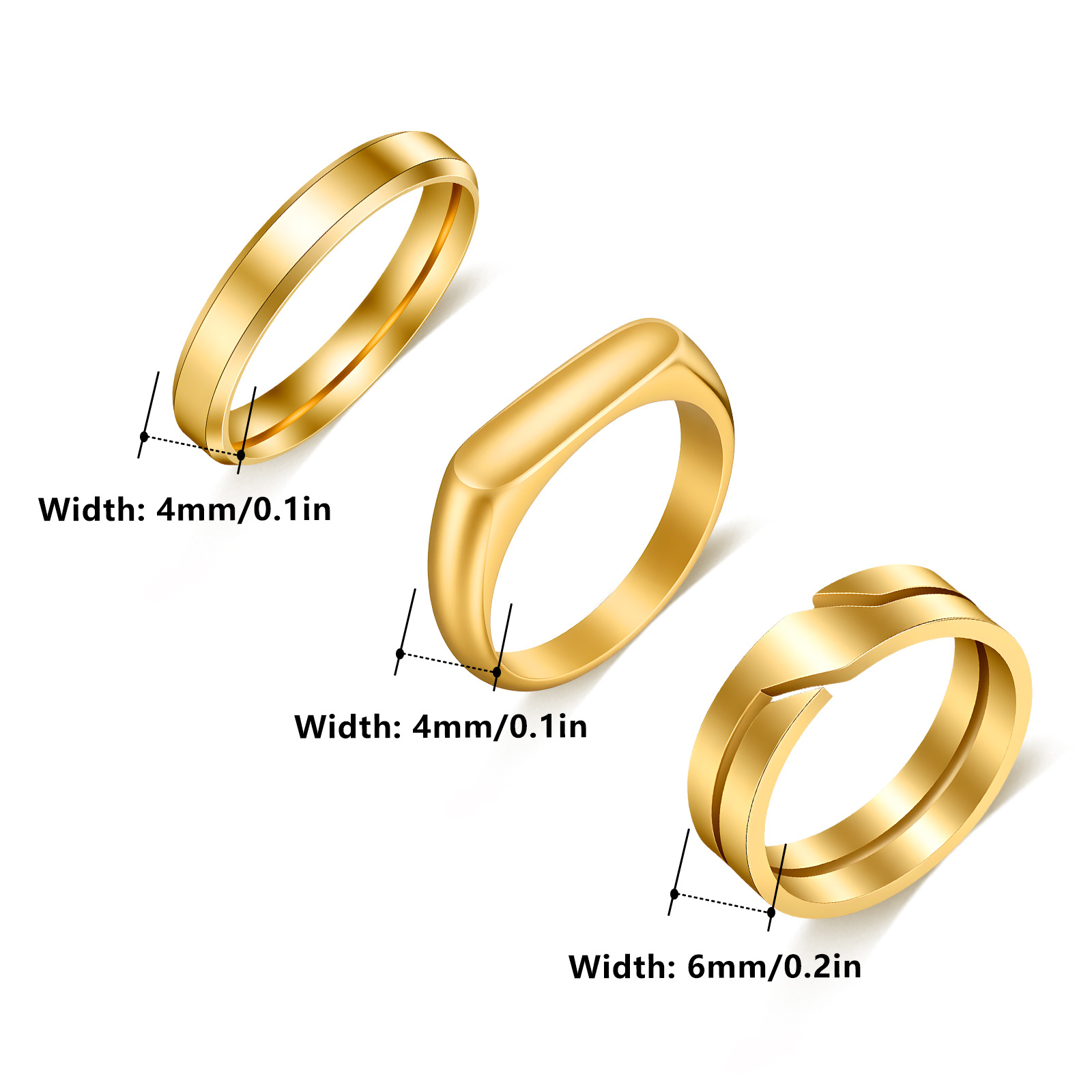 Cross-border new Amazon women's 4MM wide cast plain ring, Instagram cold talk style niche jewelry, popular titanium steel ring Application Scenario
