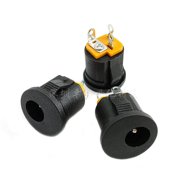 DC-022A电源插座全铜卡扣5.5*2.0/2.5/2.1mm圆形嵌入式DC022A插座细节图