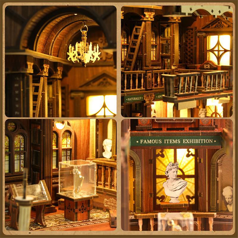 Cross-border new diy house model house 3D stereoscopic bookstand, original wooden handcrafted assembly bookstand, jigsaw bookstand Application Scenario
