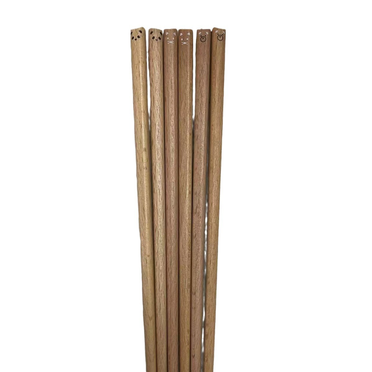 Cute beech wood cartoon craft wooden chopsticks, eco-friendly and natural wooden chopsticks, gift chopsticks Item Picture
