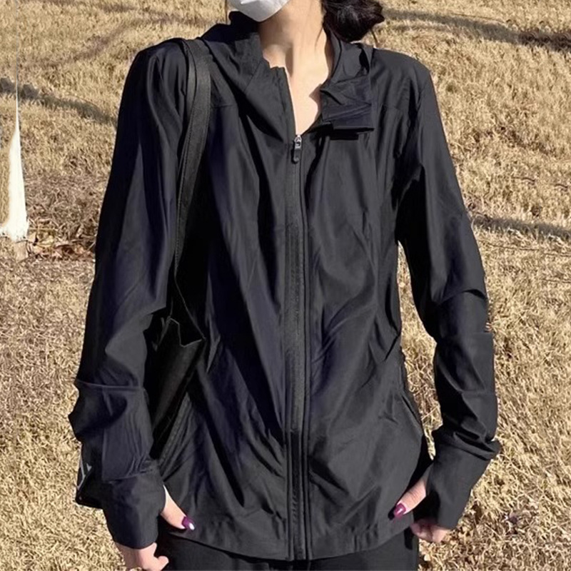 Ice silk hooded sun-protective clothing, thin outdoor wear, sun-protective clothing for women, loose summer 2025 new style cardigan Specification image