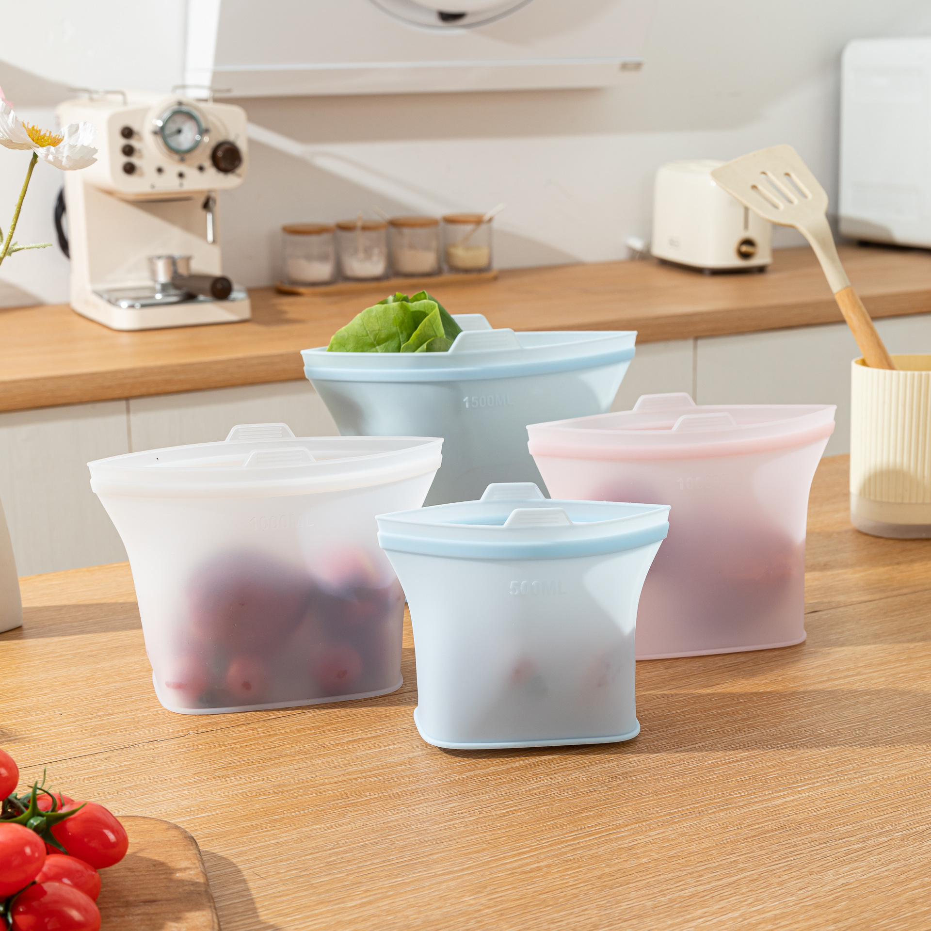 New cross-border silicone food preservation bag, kitchen multi-functional sealed silicone storage bag for fruits and vegetables