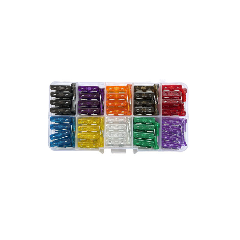 Cross-border foreign trade e-commerce medium-sized 100pcs box-packed medium-sized pin fuses, automotive fuse plates, automotive fuses details Picture
