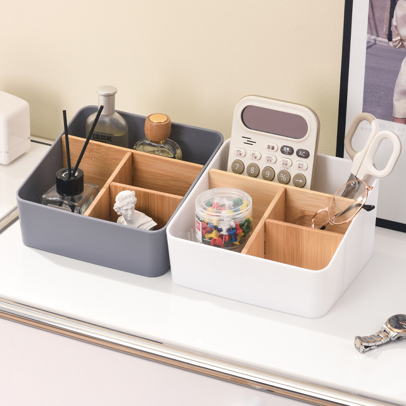 Caja de almacenamiento de cosméticos de escritorio negro multifuncional caja organizadora de archivos de cuentas suministros de almacenamiento arcabuz de almacenamiento ordenado Specification image