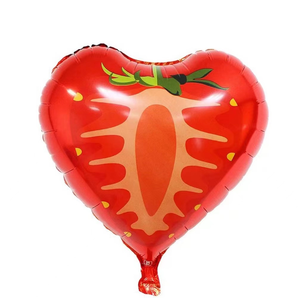 Fruit-themed birthday aluminum film balloon set, 10 sets of ceremony balloons Specification image