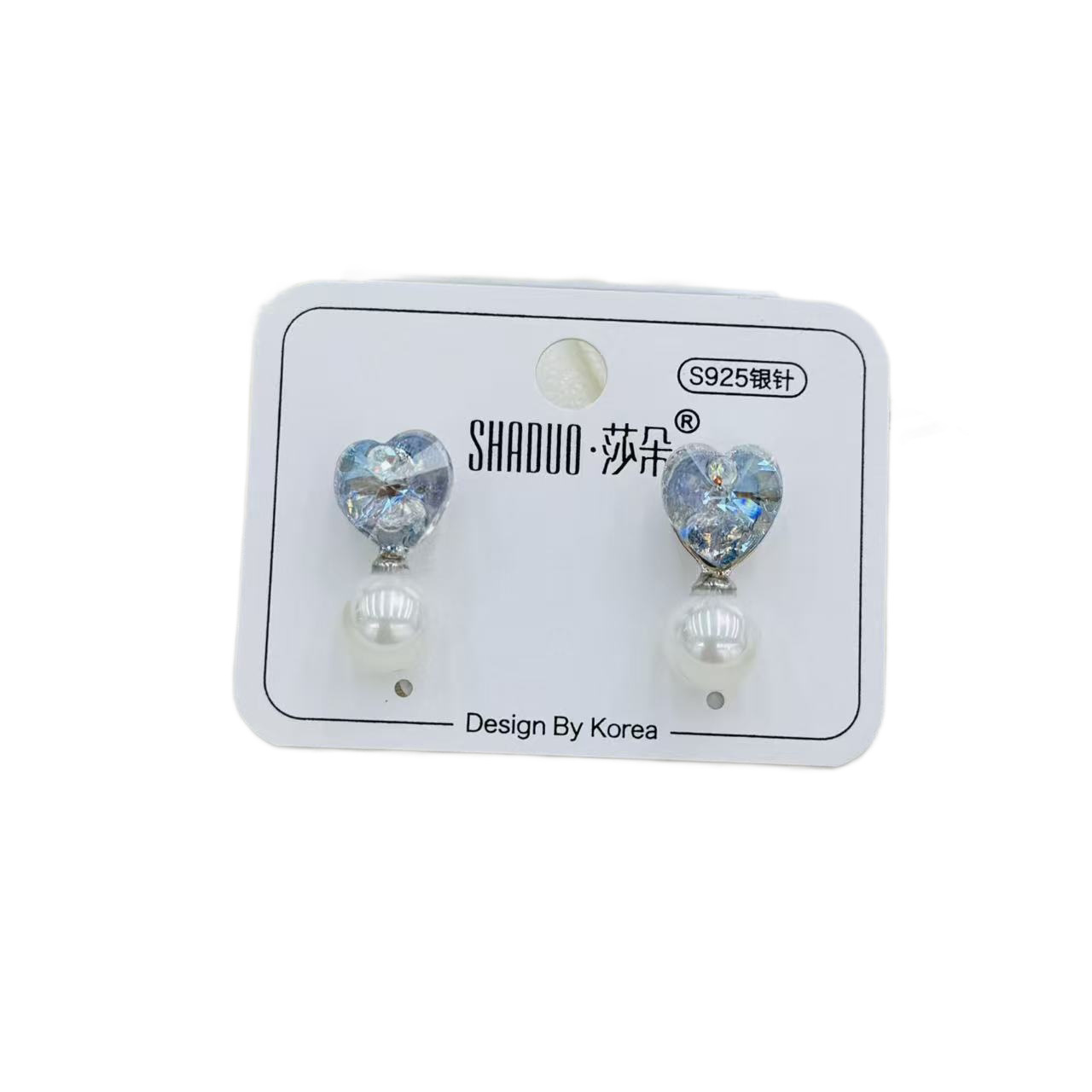 قرط اللؤلؤ اللؤلؤي في الكريستال S925 س الفضي Item Picture