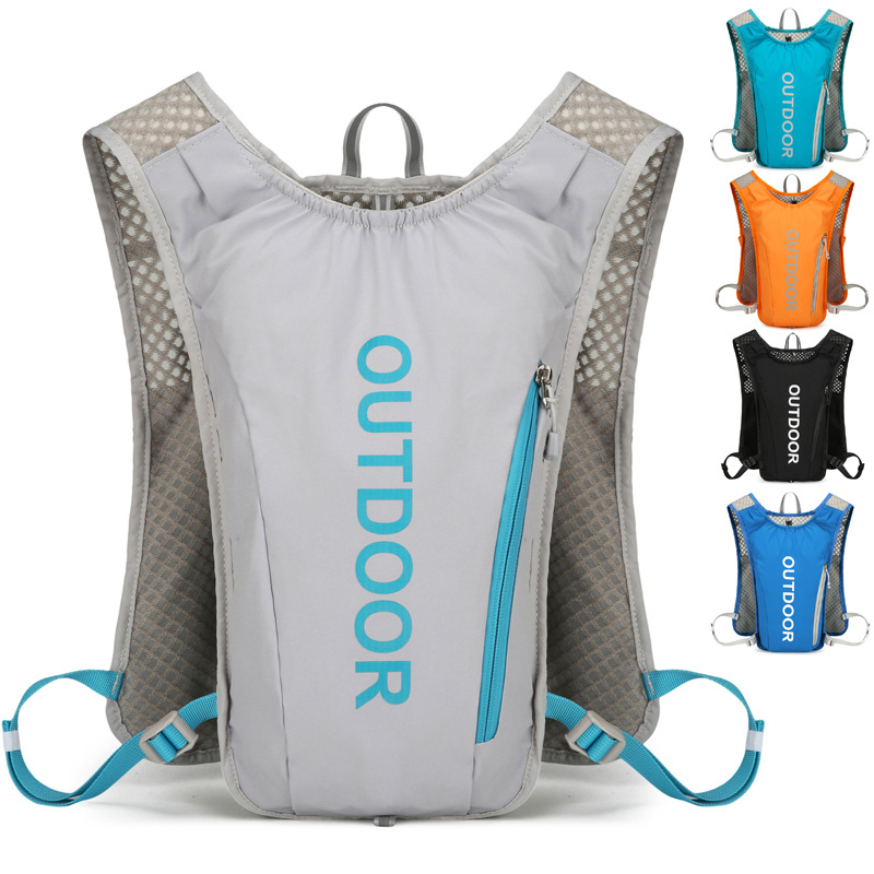 新款多功能尼龙跑步背包安全反光运动背包水袋背包骑行包