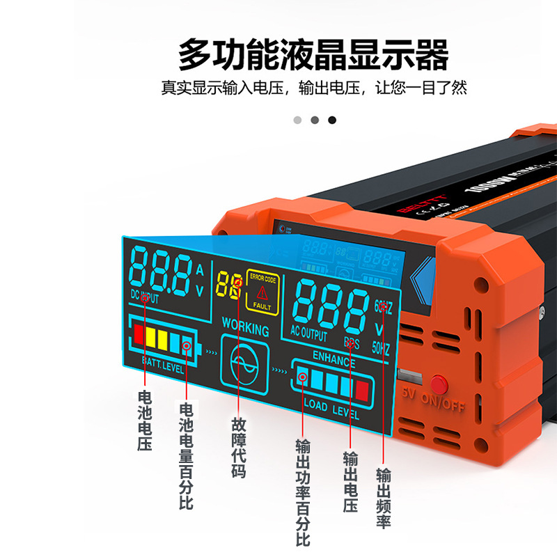 Трансграничный инвертор 1k2k3kw, специально для 12v инвертера с откидной сеткой, чистый синусоидальный боинверт details Picture
