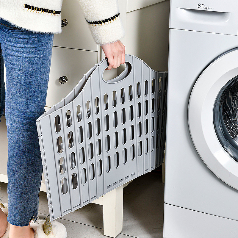 Folding dirty clothes basket, bedroom bathroom dirty clothes laundry basket, multi-functional portable dirty clothes basket, foldable and wall-mounted