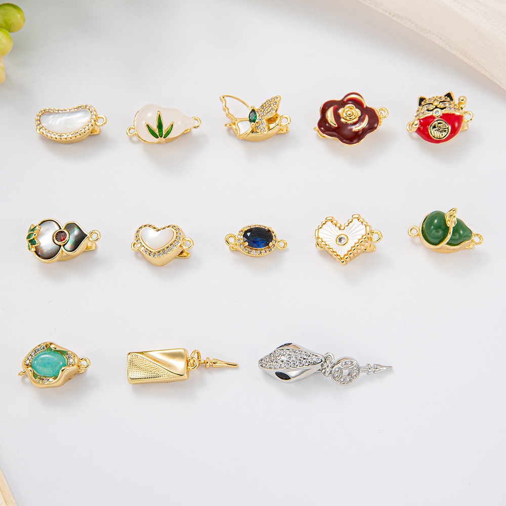 diy jewelry 18k copper-plated special-shaped ingot clasp, stick clasp, accessory clasp, special-shaped clasp, retro card clasp, special-shaped design Item Picture