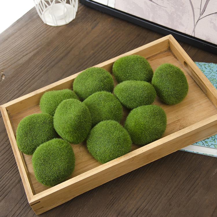 Factory direct sales of artificial moss wholesale, artificial plant hair moss blocks, home decoration hair stones, window display fake stones details Picture