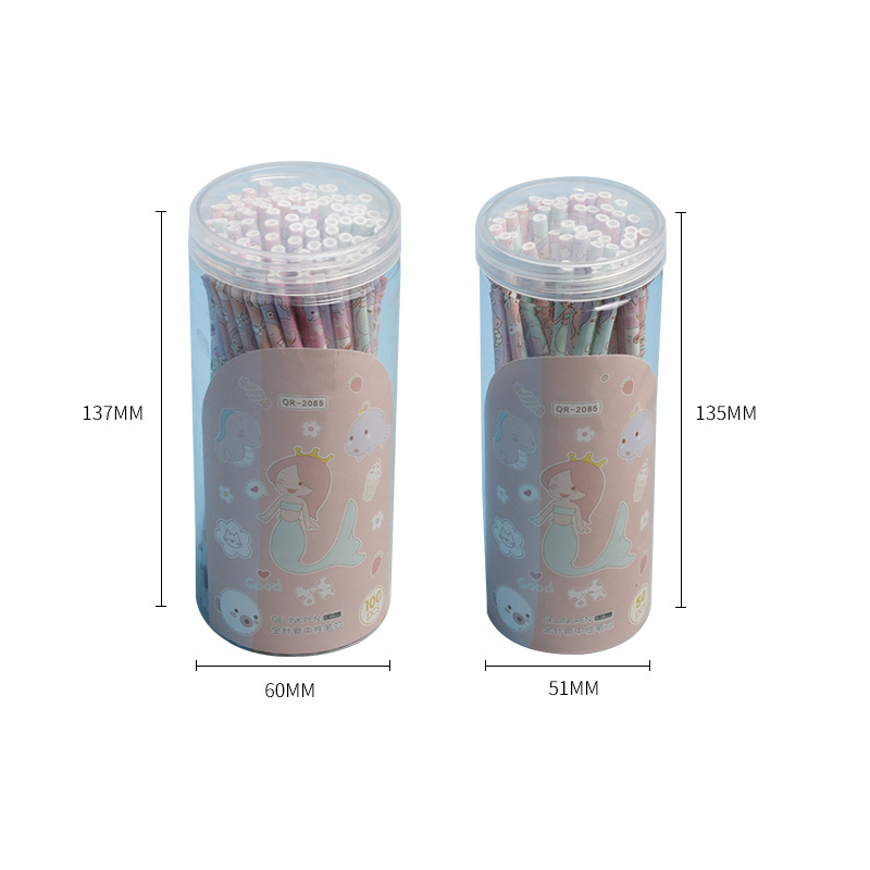 Wholesale of 100 barrel-packed gel pen refills with cartoon color printed rods and 0.5mm black refills Application Scenario