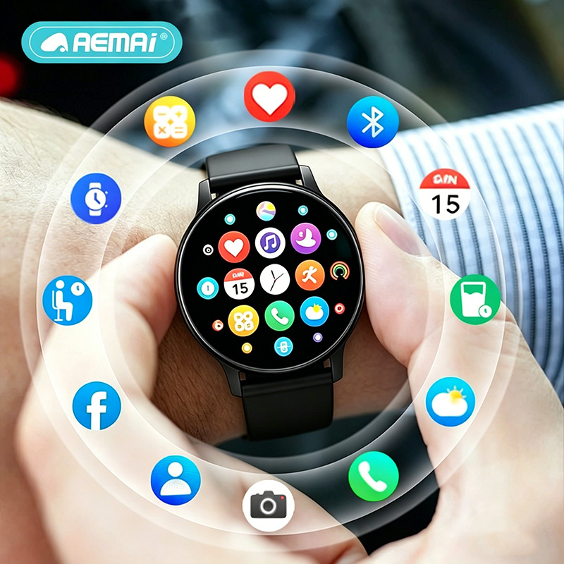 AEMAI Ultra-thin smartwatch Bluetooth RM65 Multi-functional positioning download Infrared Remote control Rotating Camera Douyin details Picture