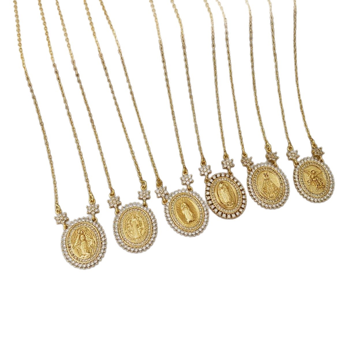 New 18K zircon Virgin Mary Guadalupe pendant necklace for women, a light luxury and niche accessory batch Item Picture