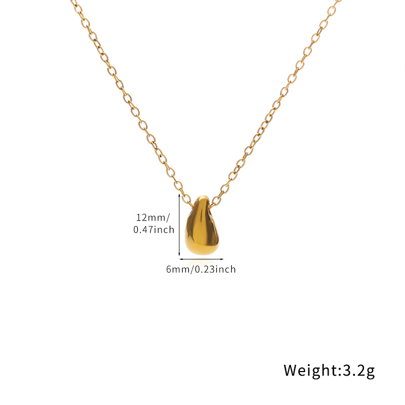 Korean simple water drop pendant titanium steel necklace for women, a niche European and American light luxury high-end feel, a trendy collarbone chain accessory Application Scenario