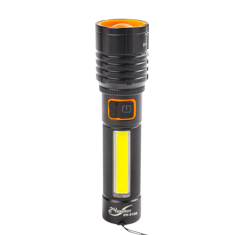 Wholesale of ultra-bright long-range white laser TYPE-C fast-charging outdoor lighting fixtures and telescopic zoom high-intensity flashlights in stock