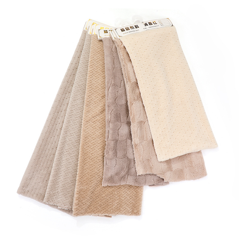 厂家直销功能护膝护腰6毛高提花仿兔毛可染色聚酯纤维针织面料