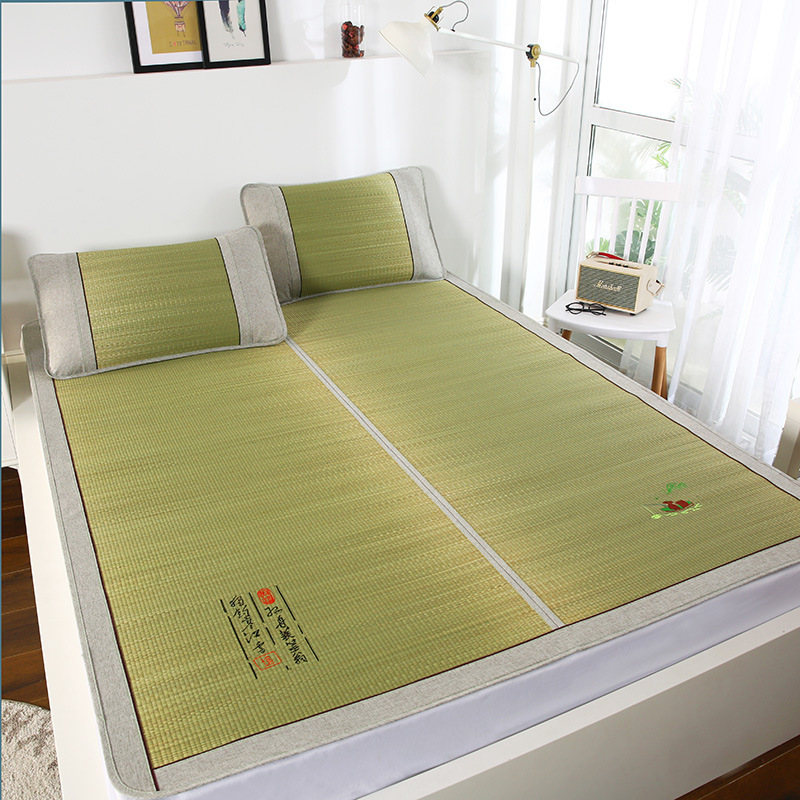 草席批发  折叠草席烘干蘭草席 亚麻布宽包边清水草席子 规格齐全