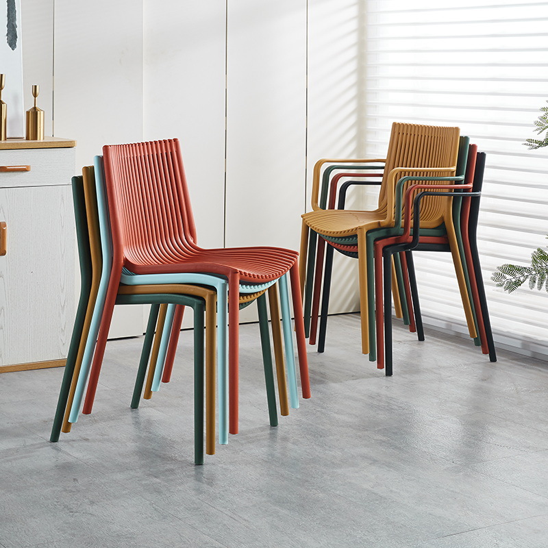 加厚塑料椅北欧镂空椅子咖啡厅可叠放餐椅家用餐桌凳子户外花园椅