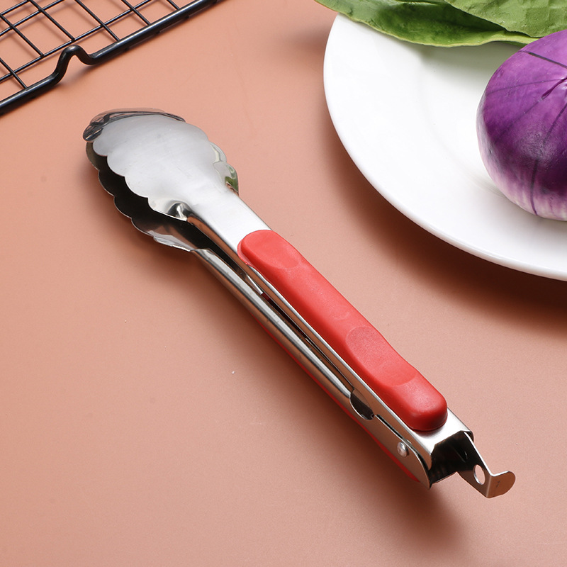 Clips de comida de acero inoxidable herramientas creativas clips de comida espesados clips de buffet clips de pan clips de barbacoa venta caliente details Picture