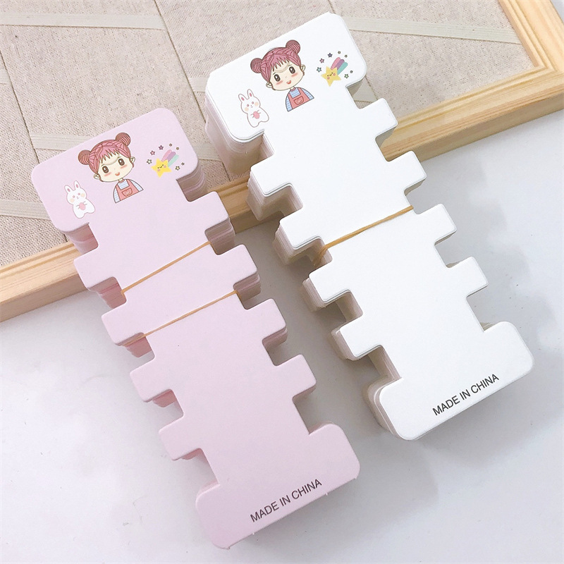 5.5*14厘米5卡位彩色卡纸~儿童发绳纸卡头饰卡片发饰包装材料吊牌