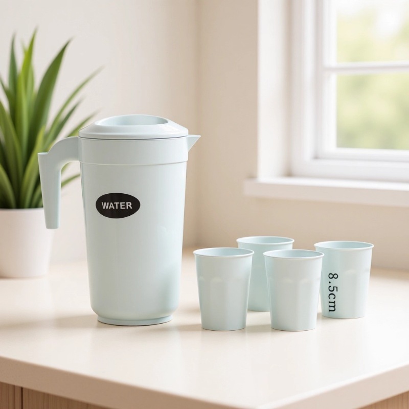 跨境冷水壶水壶果汁壶扎壶亚克力餐厅耐热透明凉水壶高颜值塑料壶