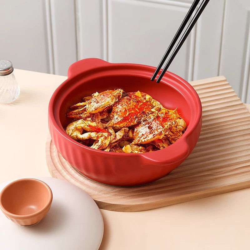 2025 New type of clay pot household gas open flame stew pot ceramic high-temperature resistant dry-burning without cracking 煲仔饭 soup pot for making soup Application Scenario