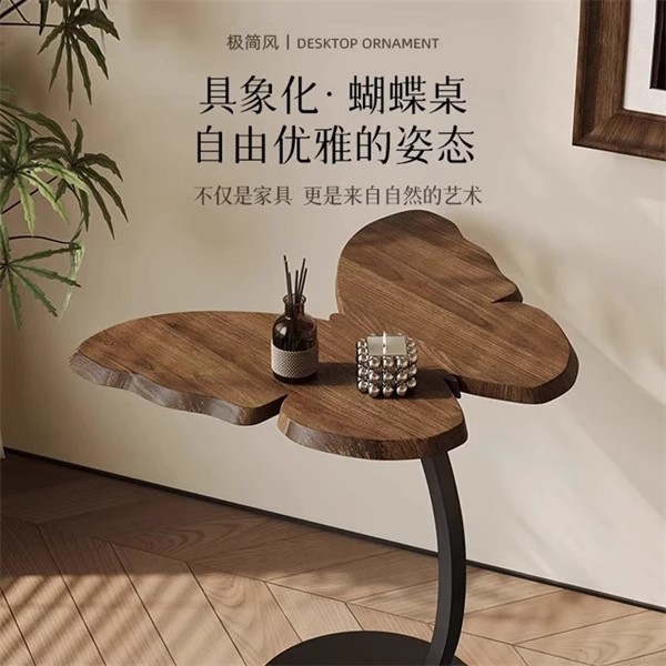 客厅茶桌沙发小茶几卧室床头装饰蝴蝶收纳床边桌阳台休闲小茶桌细节图