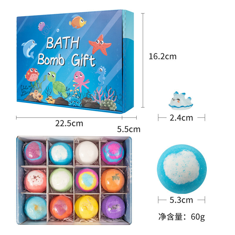 Cross-border explosive toy bath salt ball bath ball with hidden toy 60g*12 salt bath ball bath ball Item Picture