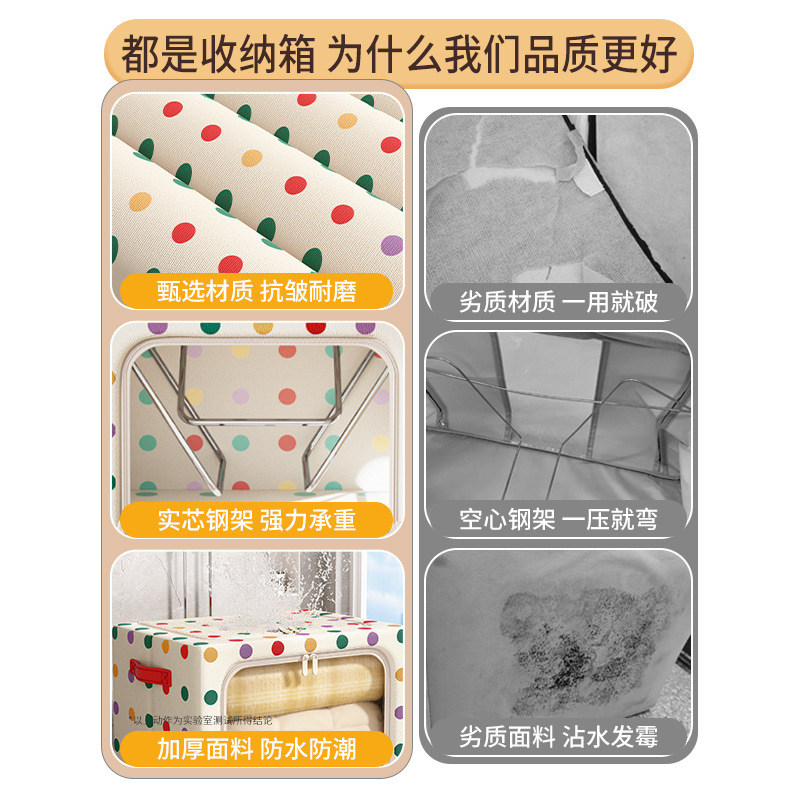 衣服收纳箱大容量家用衣柜衣物被子整理箱可折叠牛津布储物箱神器产品图
