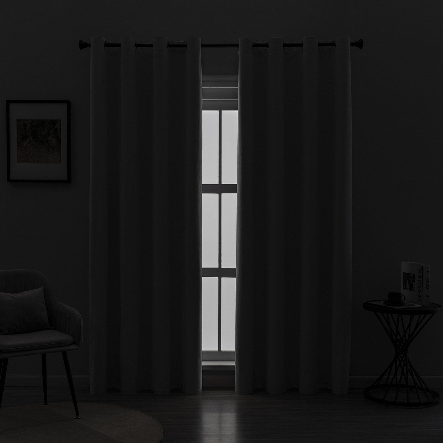Ready-made heat-insulating and sun-protective curtains with free shipping in stock, Chunya textile laminated fully blackout curtains Specification image