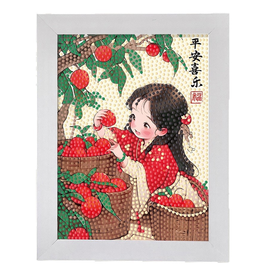 Children's diamond picture framed cartoon DIY handmade Happy birthday Amazon new educational toy sticker Specification image