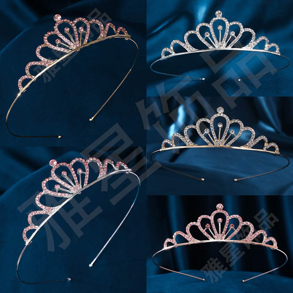 Niños corona princesa adorable hoyo bebé fiesta show peluquería novia simple luz lujo tiara de novia corona