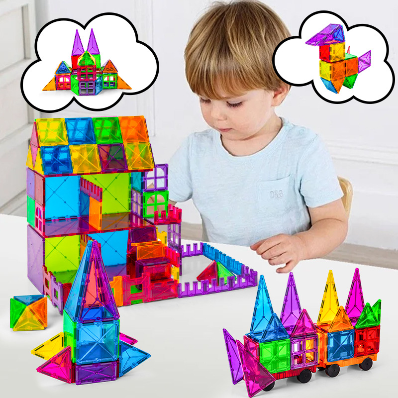 Nordic house scene toy, color window magnetic sheet, strong magnetic abs printed full-color children's magnetic building block toy Application Scenario