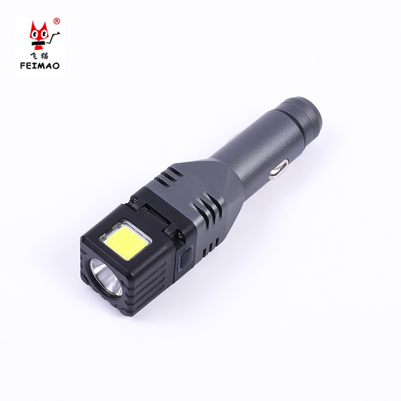 新款畅销XPG+COB手电 内置输出带强磁铁和安全锤头部调节折叠车载
