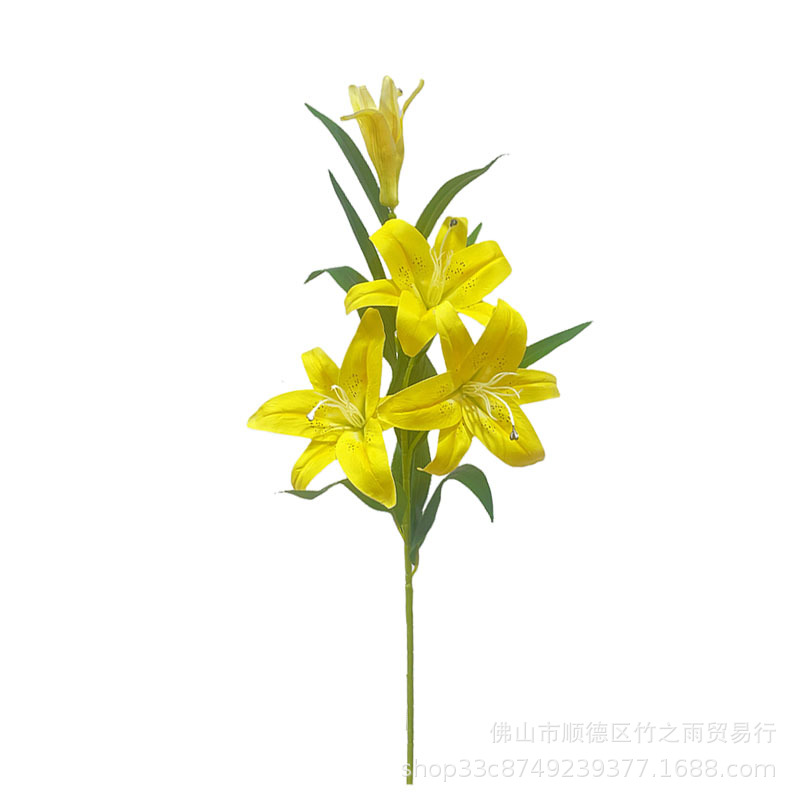 百合粉色单支假花仿真绢花婚庆客厅家居室内装饰品摆件高仿真批发详情图5